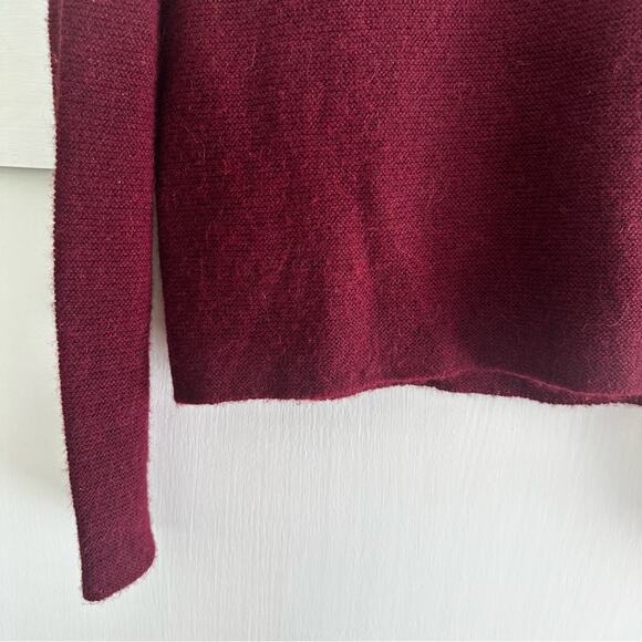 Peruvian Connection Maroon Scoop Neck Cropped Long sleeve Alpaca Sweater Small - Picture 11 of 12